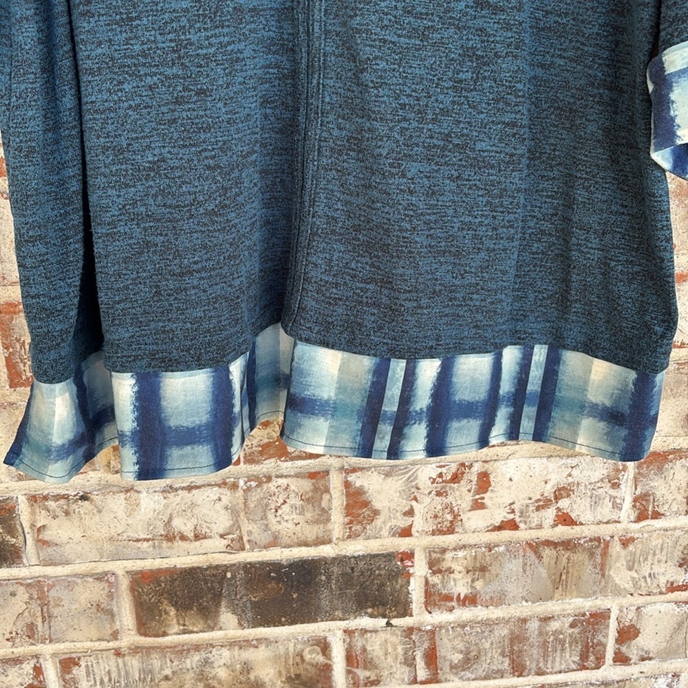 Catherines Dark Blue Tunic with Plaid Accents - Picture 6 of 9